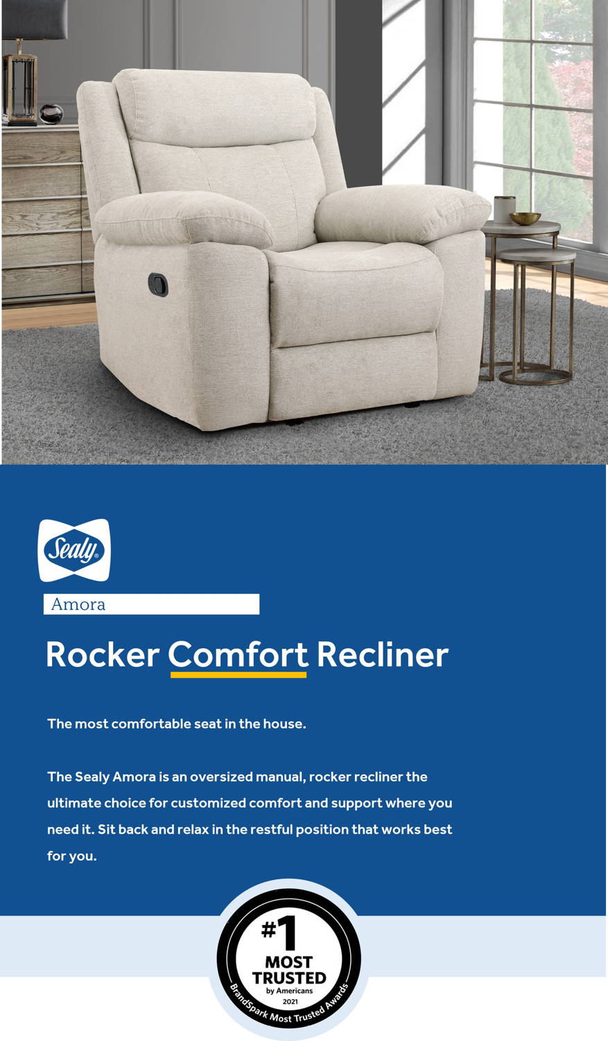 Amora Rocker Recliner Best Comfortable Lift Recliners Sealy Sofa Convertibles
